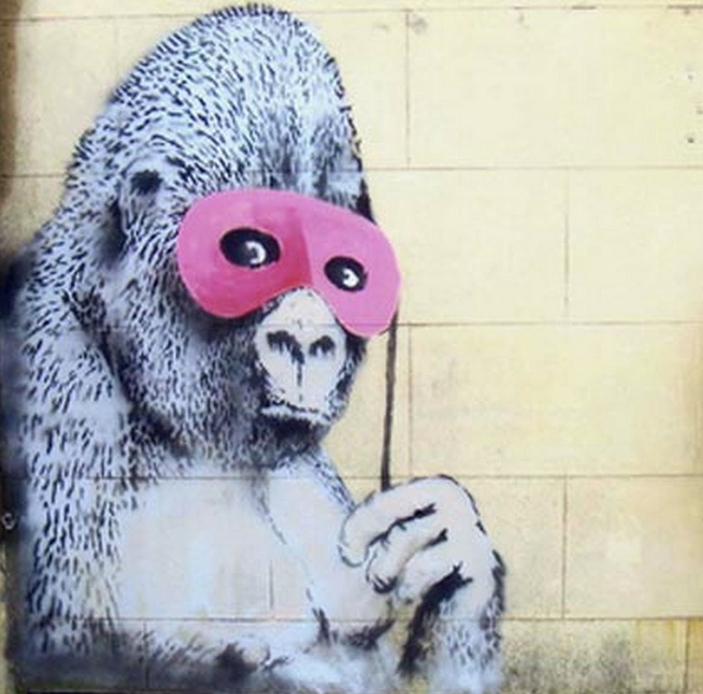 GNG Gorilla In Pink Mask Banksy Poster Photo Print Graffiti Wall