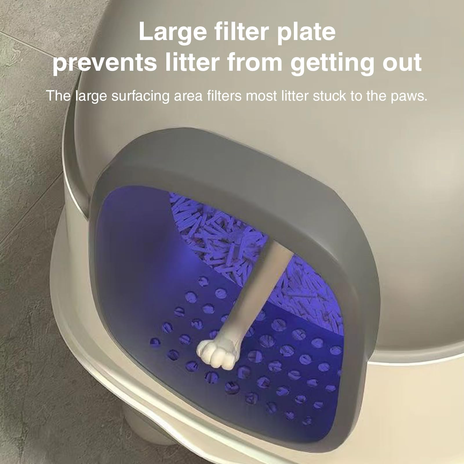 Arenero para gatos - cerrada para gatos grande, con filtro de carbón para inodoro, configuración avanzada para el control de olores con UV integrado | Espacio De Si
