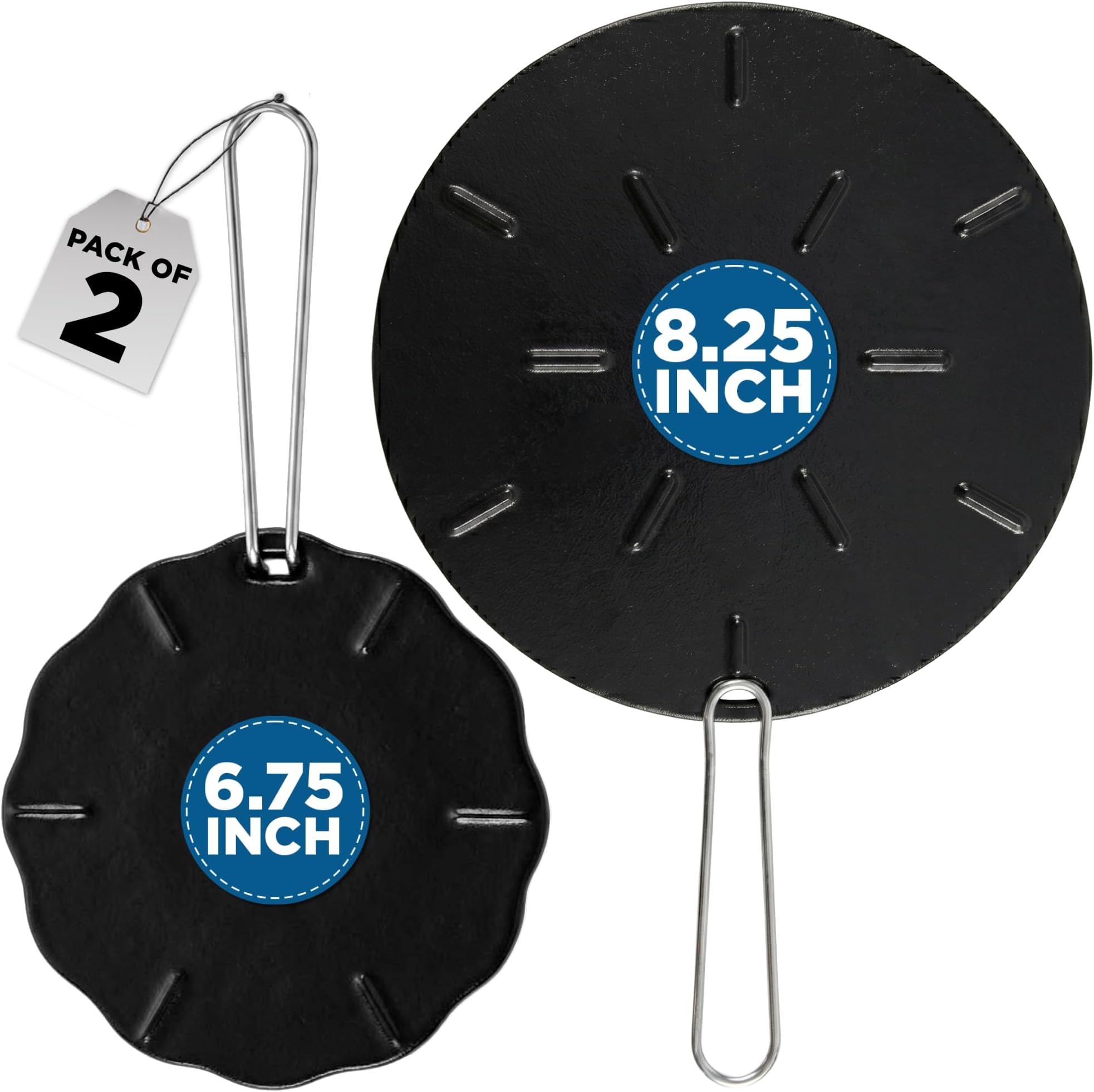 Cast Iron Heat Diffuser for Gas Stove โ 2 Sizes Included โ 8.25 and 6.75 Inch Heat Diffusers for Electric Stove - Gas Heat Plate - Cast Iron Simmer Plate for Gas Burners