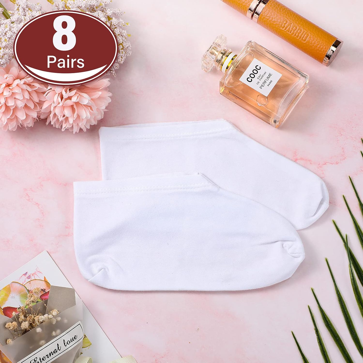 8 Pairs Moisturizing Socks Overnight Moisture Spa Socks Cosmetic Moisturizing Socks Soft Sleep Socks for Skin Care Dry Feet Rough Skin Women Men, White : Beauty & Personal Care