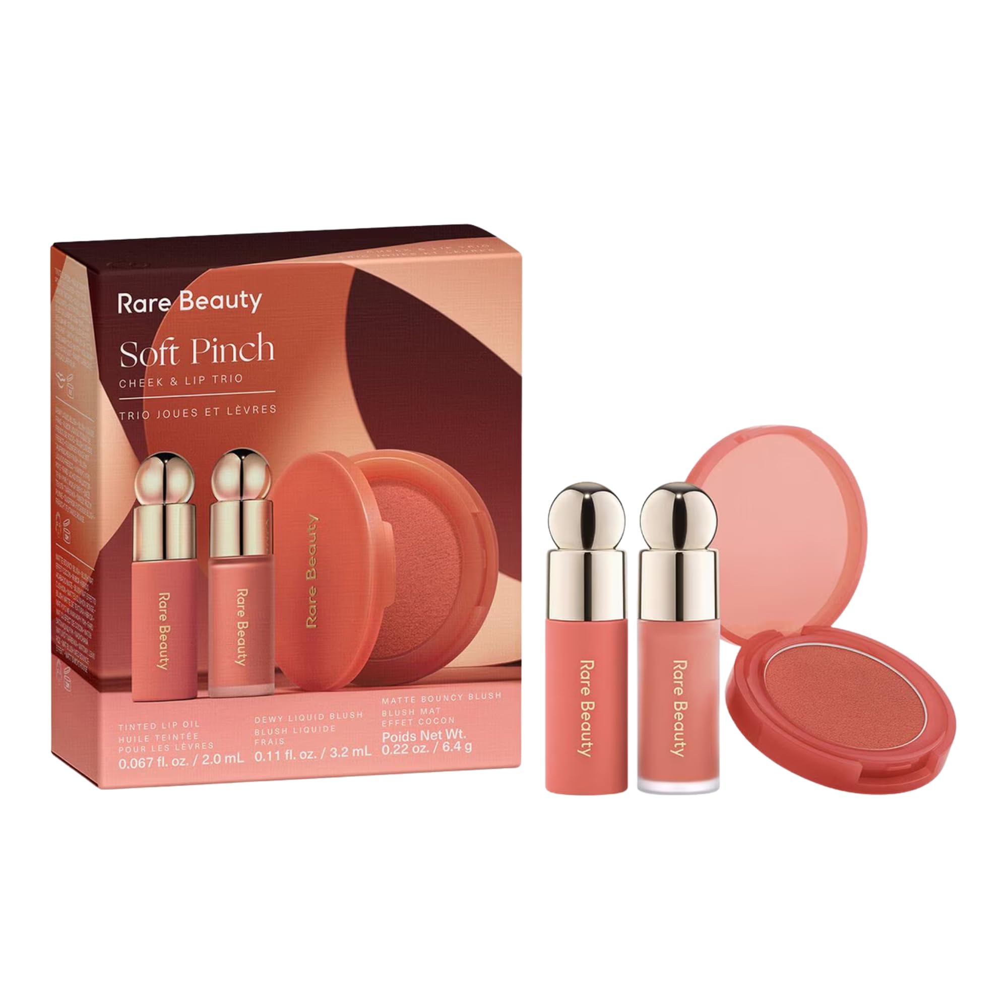Rare Beauty ミニブラッシュ＆ルミナイザー トリオ Amazon.com : Rare Beauty Soft Pinch Cheek & Lip Trio - Matte Blush
