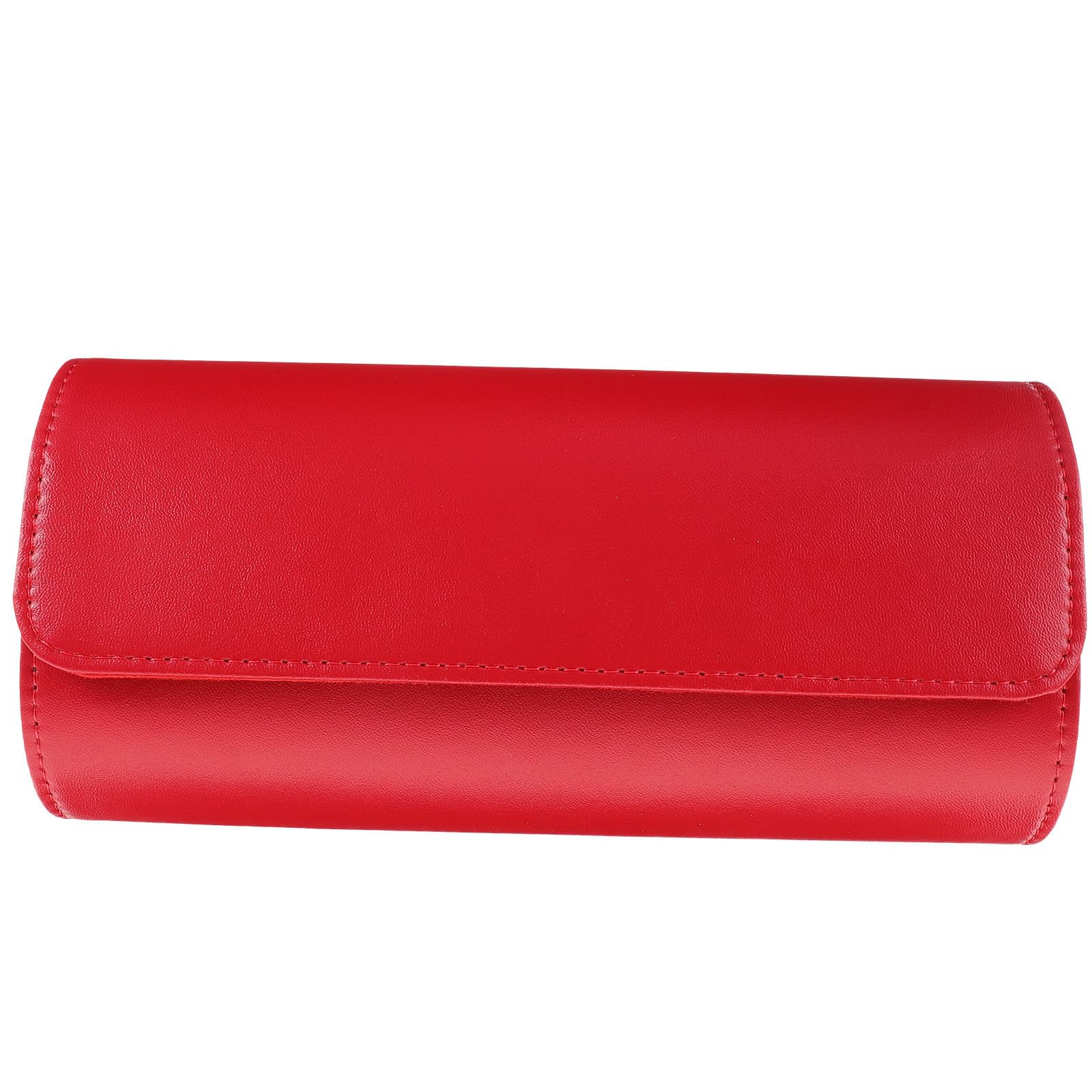 Étui à Montres en Cuir Portable, Compartiments pour 3 Montres, Rouge