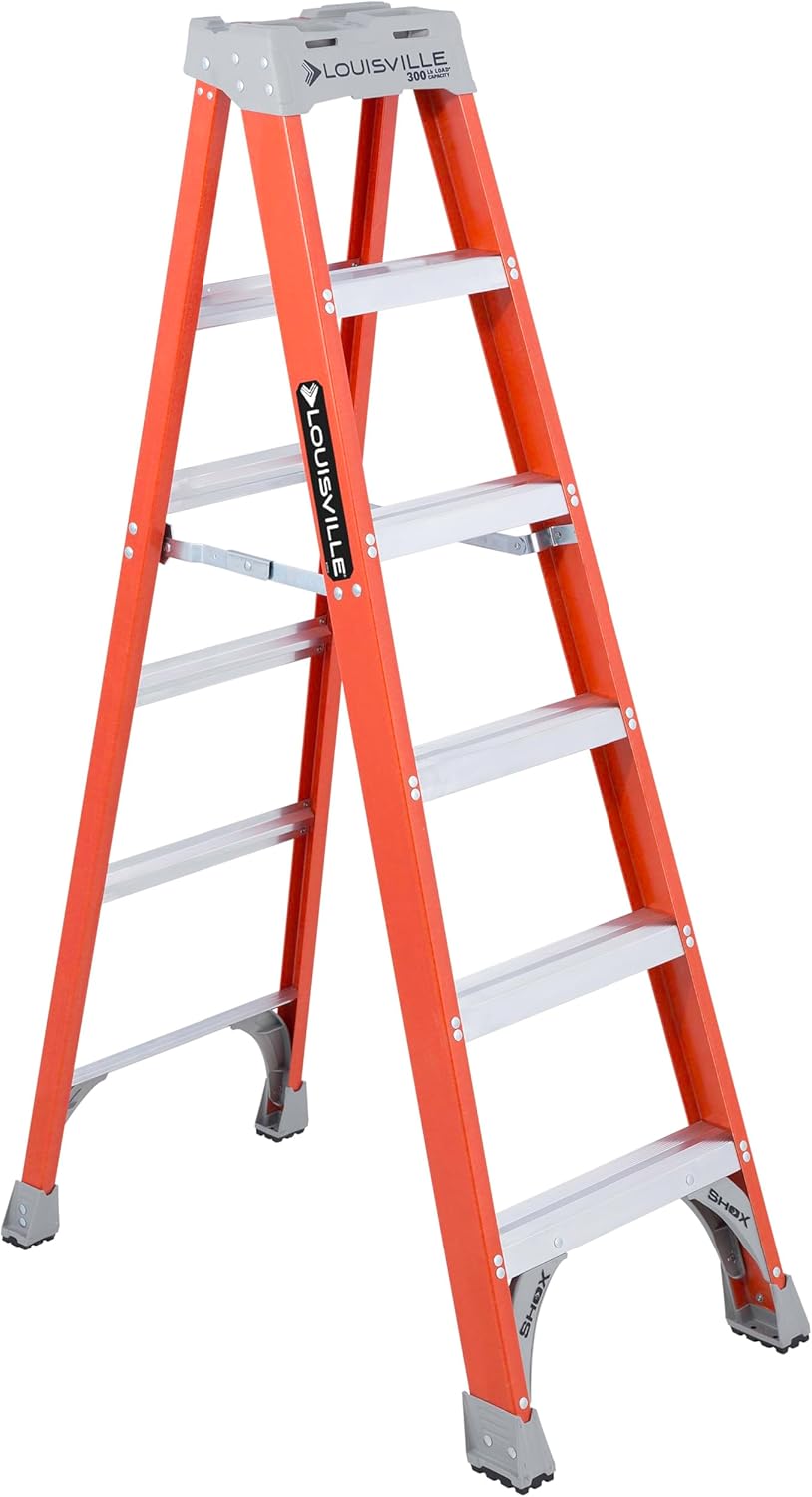 Louisville Ladder 6-Foot Fiberglass Step Ladder, 300-Pound Load Capacity, Type IA, FS1506