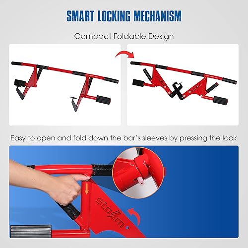Miniatura 6 de STOZM MultiEx - Barra de barbilla para puerta con múltiples opciones de color, capacidad de empuje, posiciones de agarre protegidas por TPE,