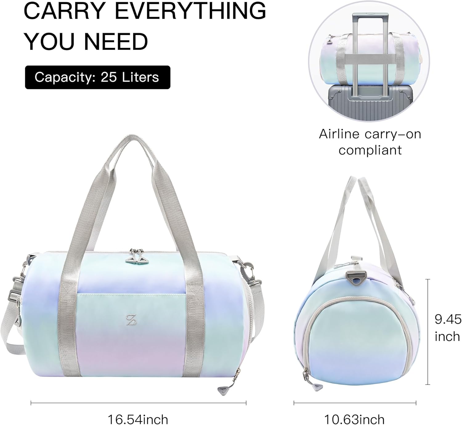 STELLE Dance Bag for Girls Ballet Bag Gifts for Girls Waterproof Sports Gymnastics Bag with Shoe Compartment Cheer Duffle Bag