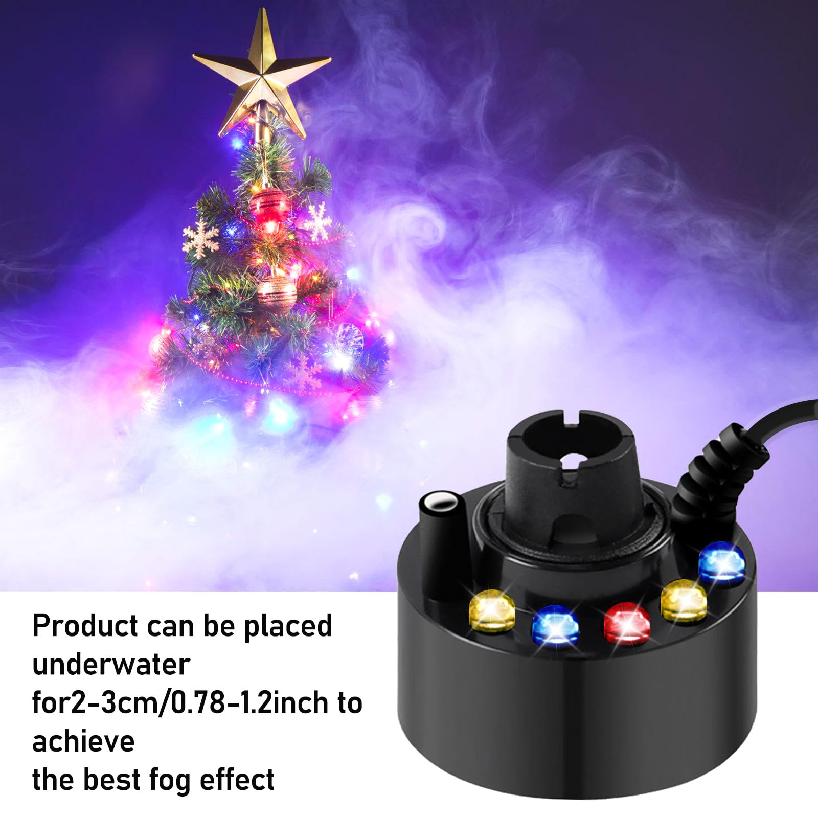 Nébuliseur à Ultrasons BYZESTY - Brumisateur 12 LED, Machine à Fumée Pour Halloween Et Décoration