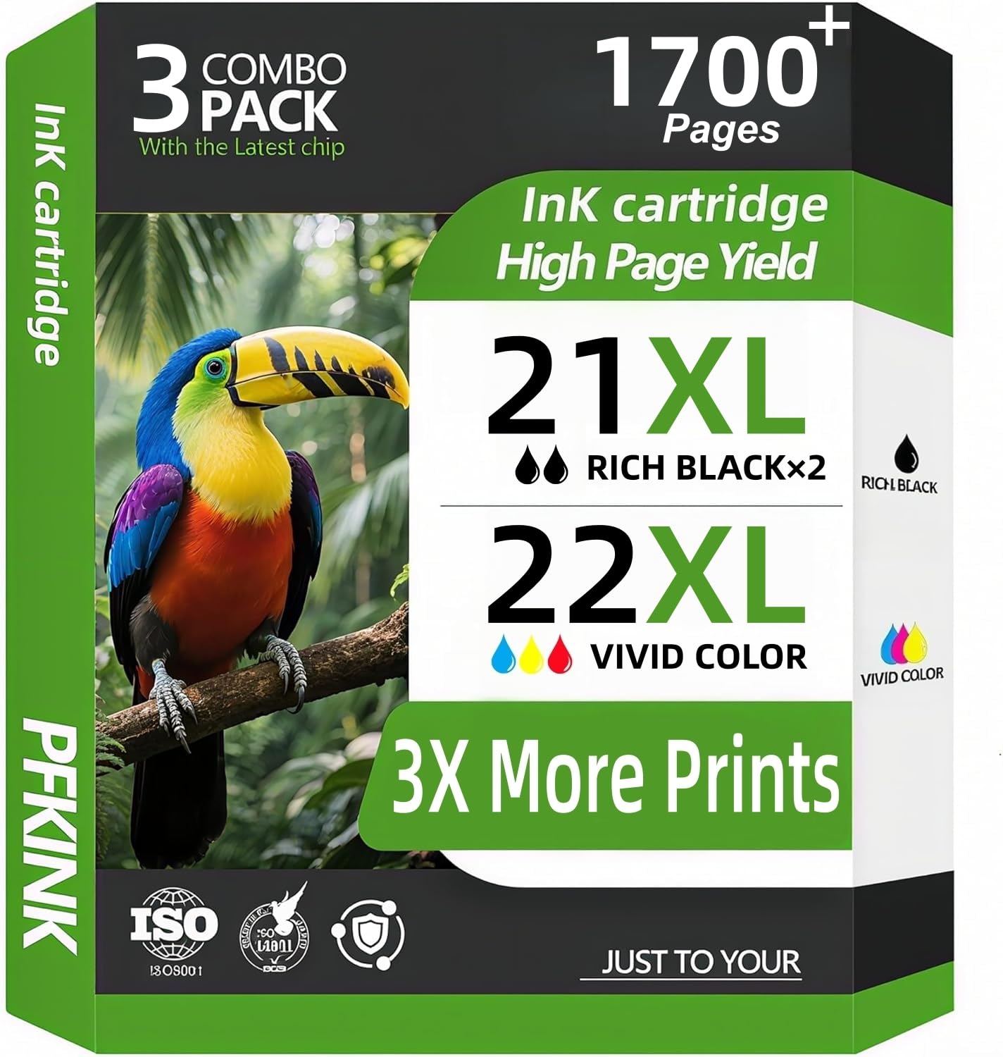 PFKink 21xl 22xl Remanufactured Ink Cartridge Replacement for HP 21 21XL 22 22XL 22 for DESKJET F4180 F2210 D1560, OFFICEJET 4315 J3640, FAX 3180, PSC