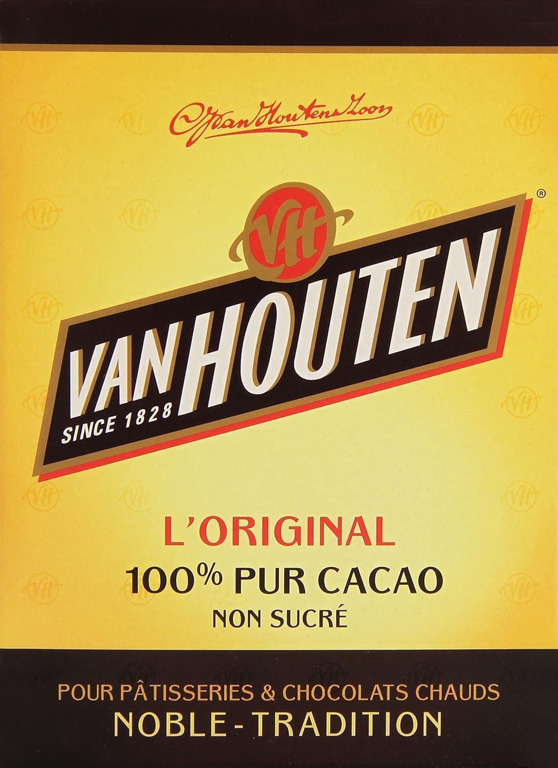 Cacao Brut En Poudre Non Sucré Van Houten - L'Étui 250 g - Lot de 4