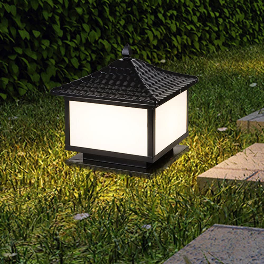 Złote lampy ogrodowe, oświetlenie ścieżki, odporne na warunki atmosferyczne oświetlenie zewnętrzne, antyczne oświetlenie kolumn zewnętrznych, wodoodporne oświetlenie słupków z podstawą do montażu na
