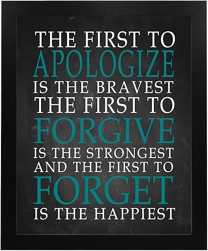Miniatura 5 de First To Apologize - Inspirational Wall Decor, Motivational Wall Art, Black Typographic Wall Print For Living Room, Home Decor, School Decor, Office
