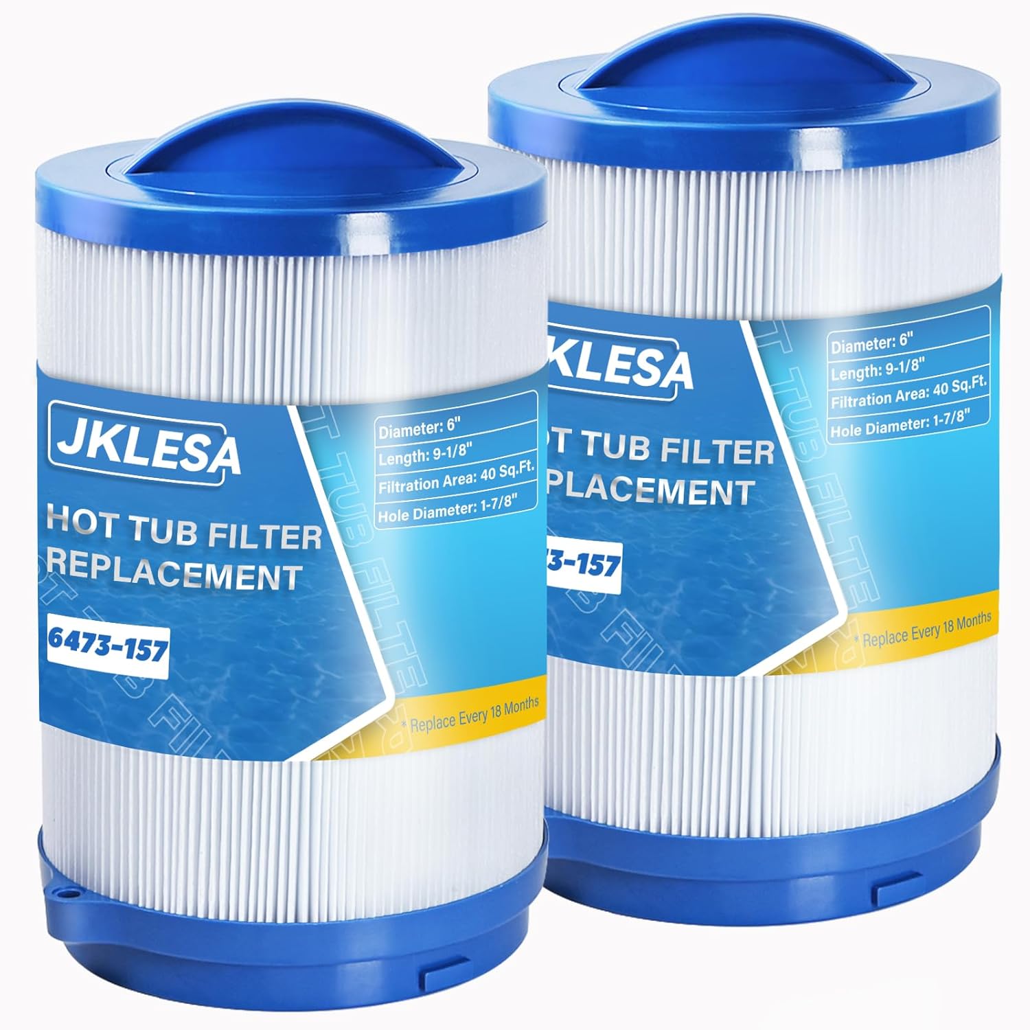6473-157 Hot Tub Filter Replacement with Removable Handle, 40 Sq Ft Top Filter – Compatible with Jacuzzi J-415/J-425/J-495 2012+, J-435/J-445/J-465/J-470/J-475/J-480/J-485 2013+, J-500 2015+, 2-Pack