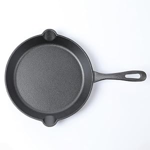 HAWOK Cast Iron Skillet Round Fry Pan Dia 10 inch Pre-seasoned