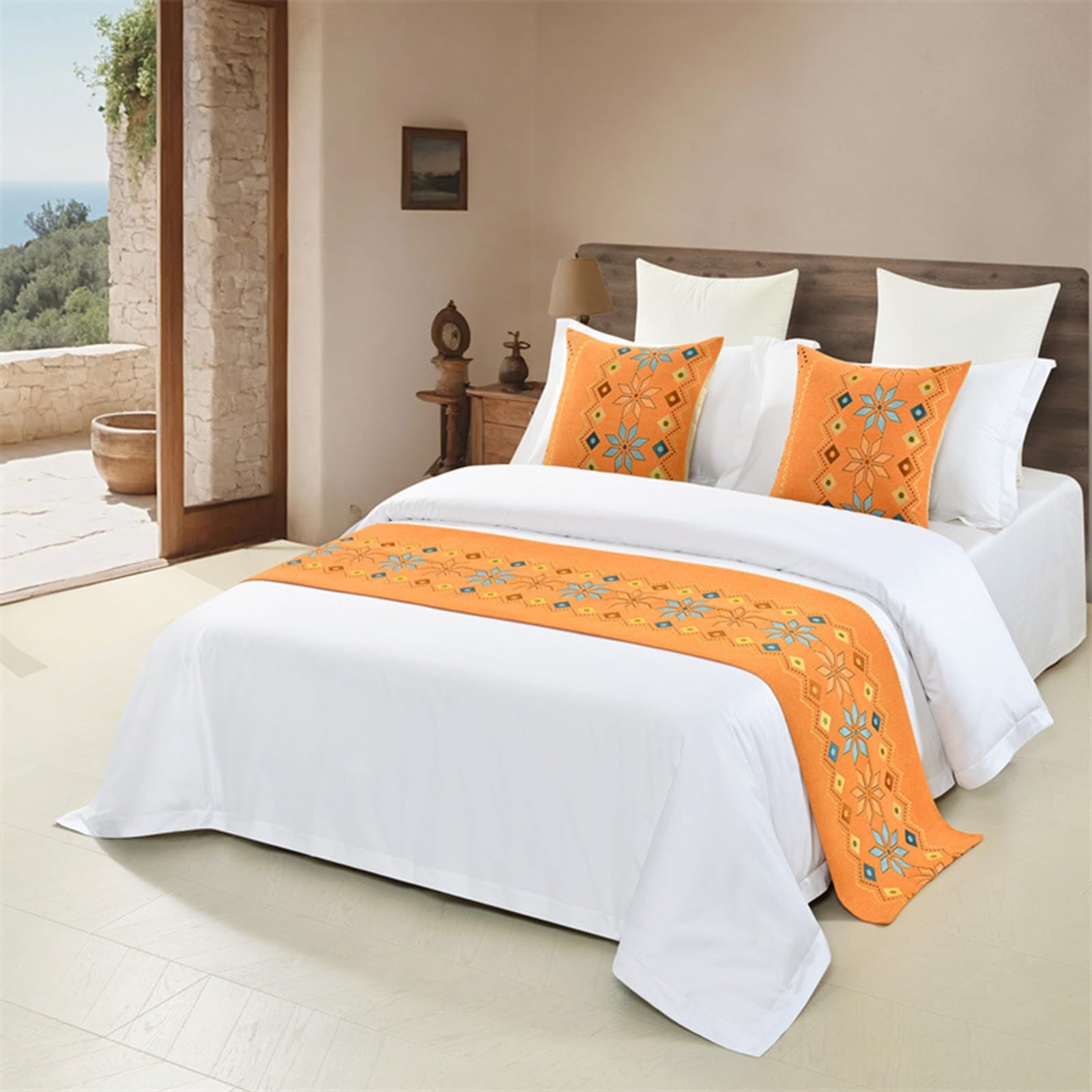 Bufanda de ropa de cama de felpilla que protege y decora con suavidad naranja