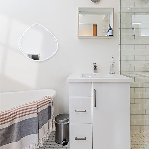 Miniatura 5 de AOAOPQ Espejo de pared irregular asimétrico con forma de baño, espejo enmarcado para entrada moderna, espejo de marco de pared de 10 x 10 pulgadas,