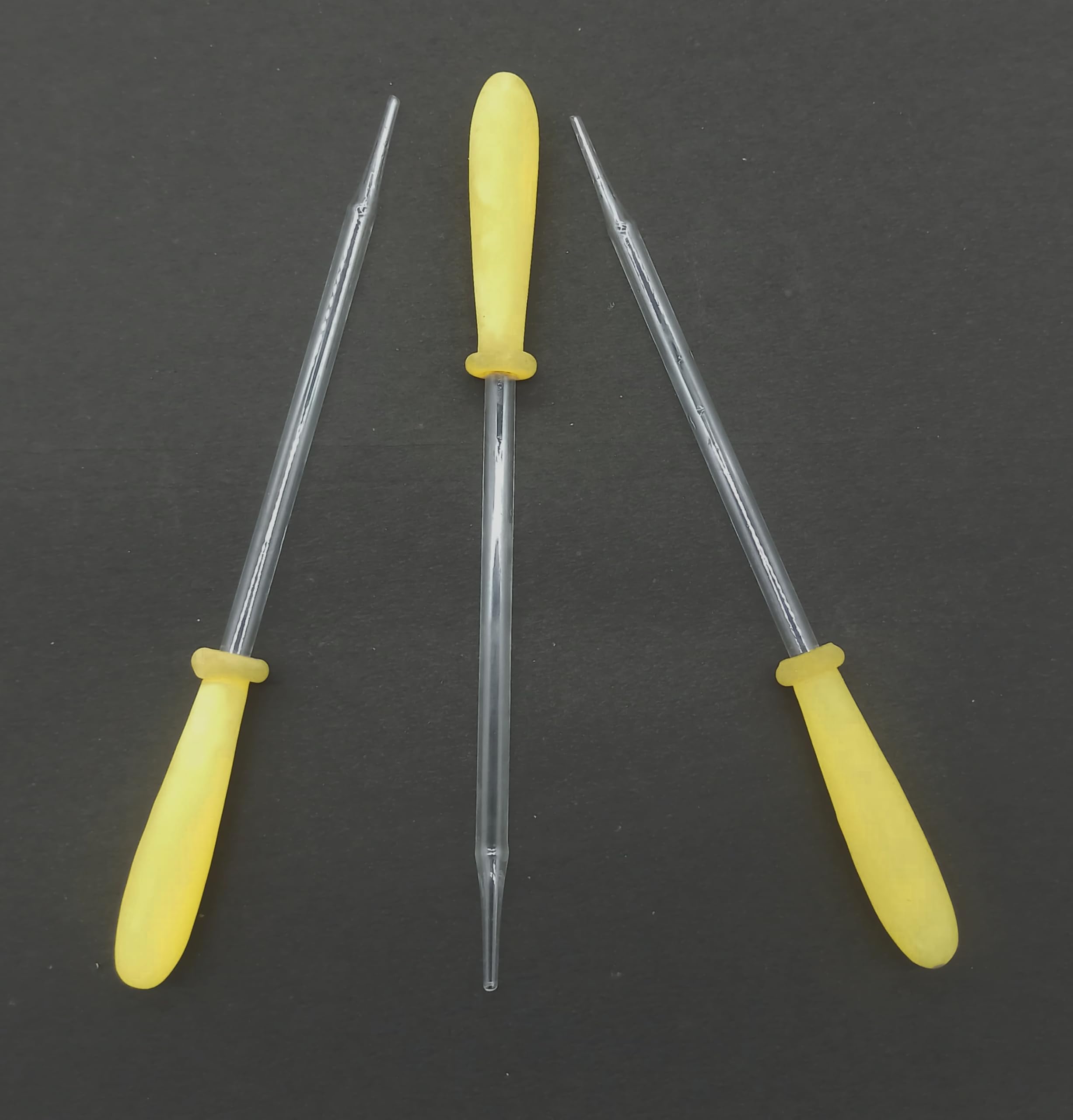CRAFTWAFT Laboratory Glass Droppers, Medicine Measurement Large Dropper Set of 3 Pieces, Yellow Rubber Bulb-image-24
