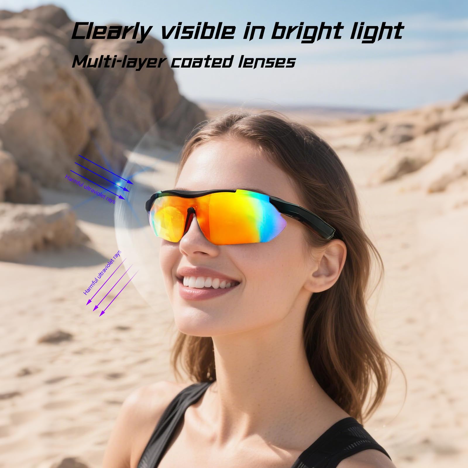 Gafas de sol polarizadas con Bluetooth para hombres y mujeres, protección UV, altavoces abiertos, micrófono integrado, gafas inteligentes deportivas para ciclismo, correr, béisbol, senderismo al