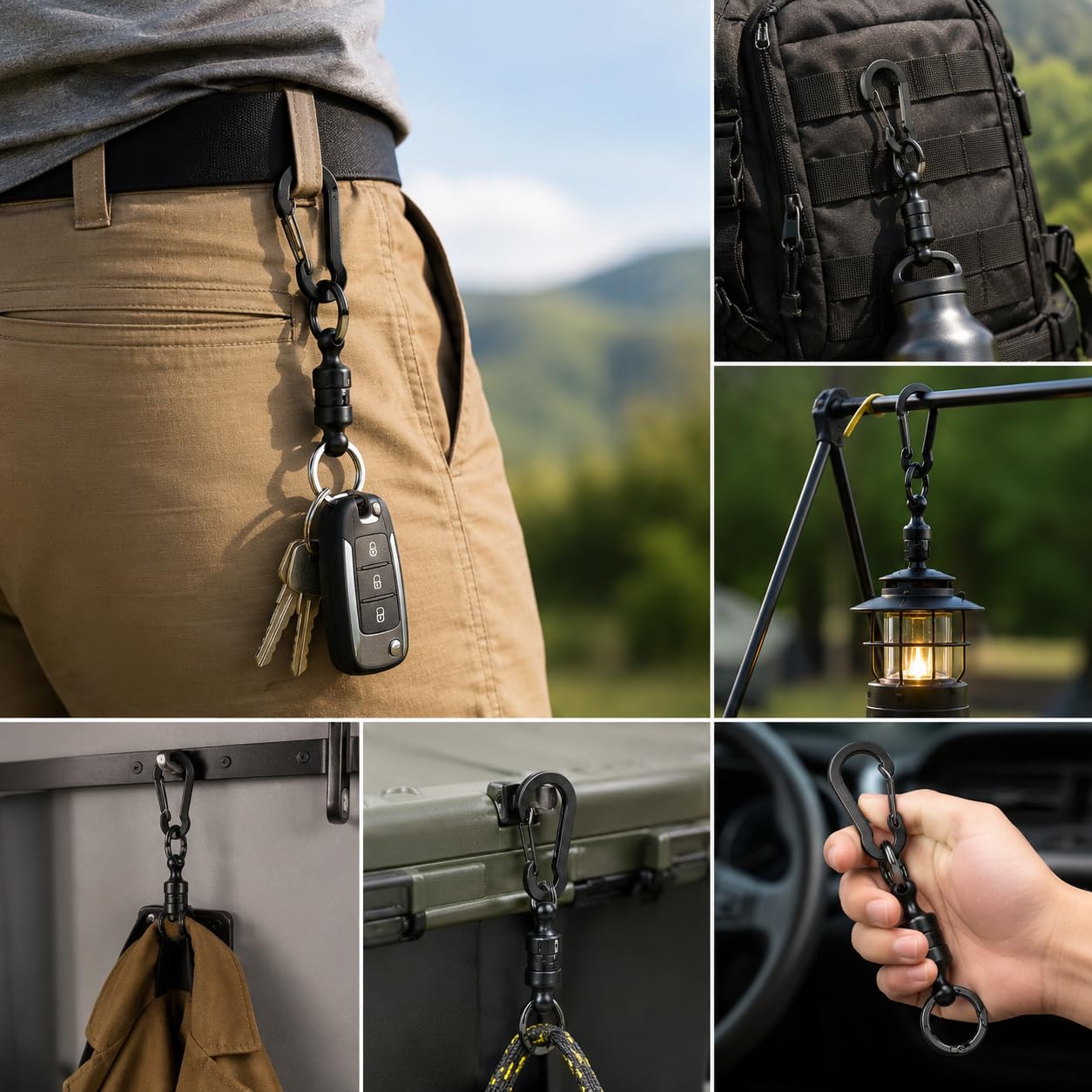 3 Piezas Clip Magnético para Pesca con Mosca, Llavero Magnético de Liberación Rápida, Hebilla Magnética Resistente para Camping, Senderismo, Bolsa, Cinturón y Equipos de Pesca