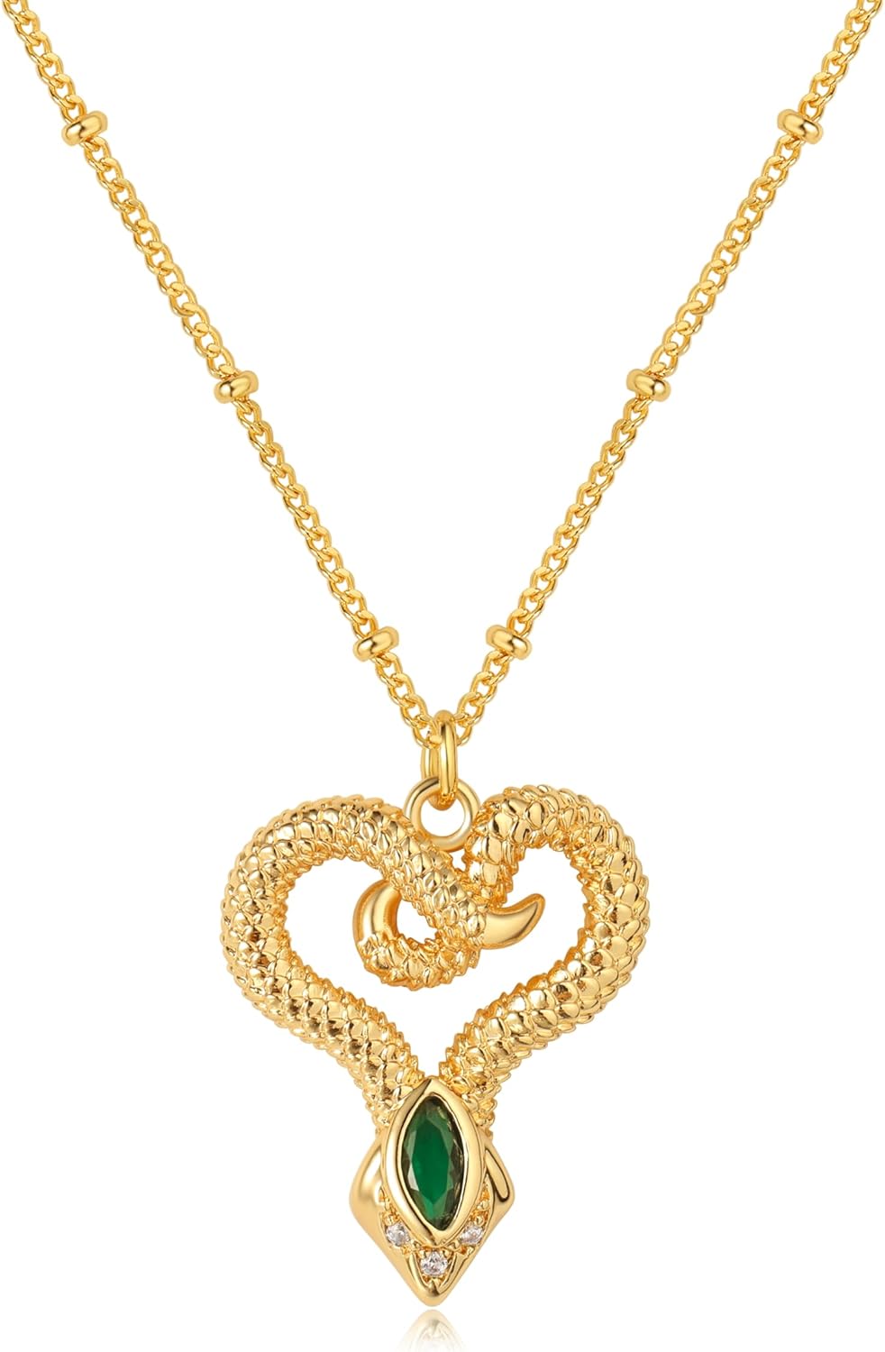BENEIGE Gold Snake Necklace For Women 14K Gold Plated Cubic Zirconia Charm Necklaces Pendant Jewelry Gifts