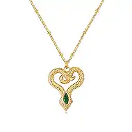 BENEIGE Gold Snake Necklace For Women 14K Gold Plated Cubic Zirconia Charm Necklaces Pendant Jewelry Gifts