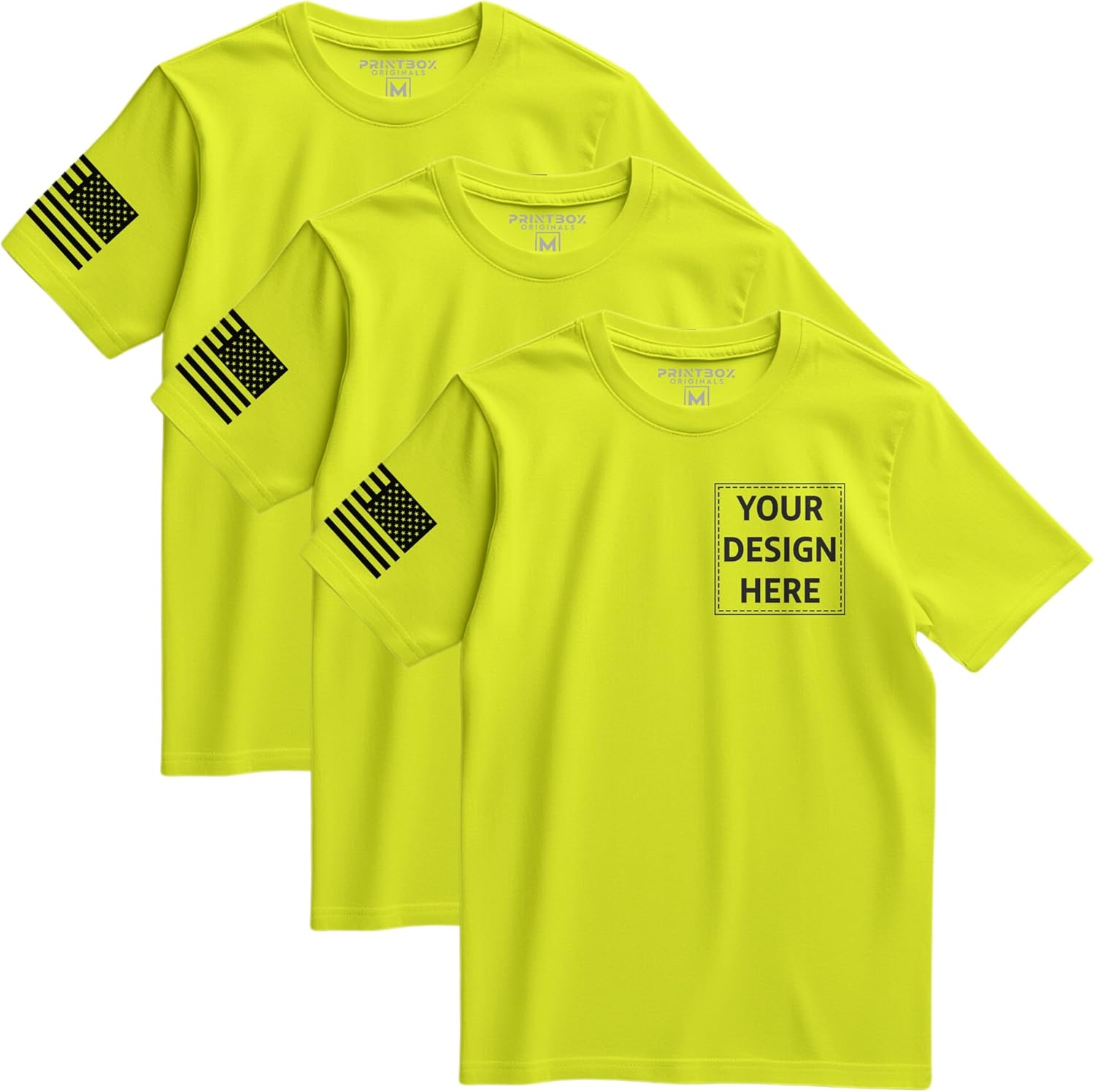 3 Pack Shirts for Men, Custom Shirts Safety Hi Visibility Customized Small Business Work Workwear Uniform Hi Vis Construction Black