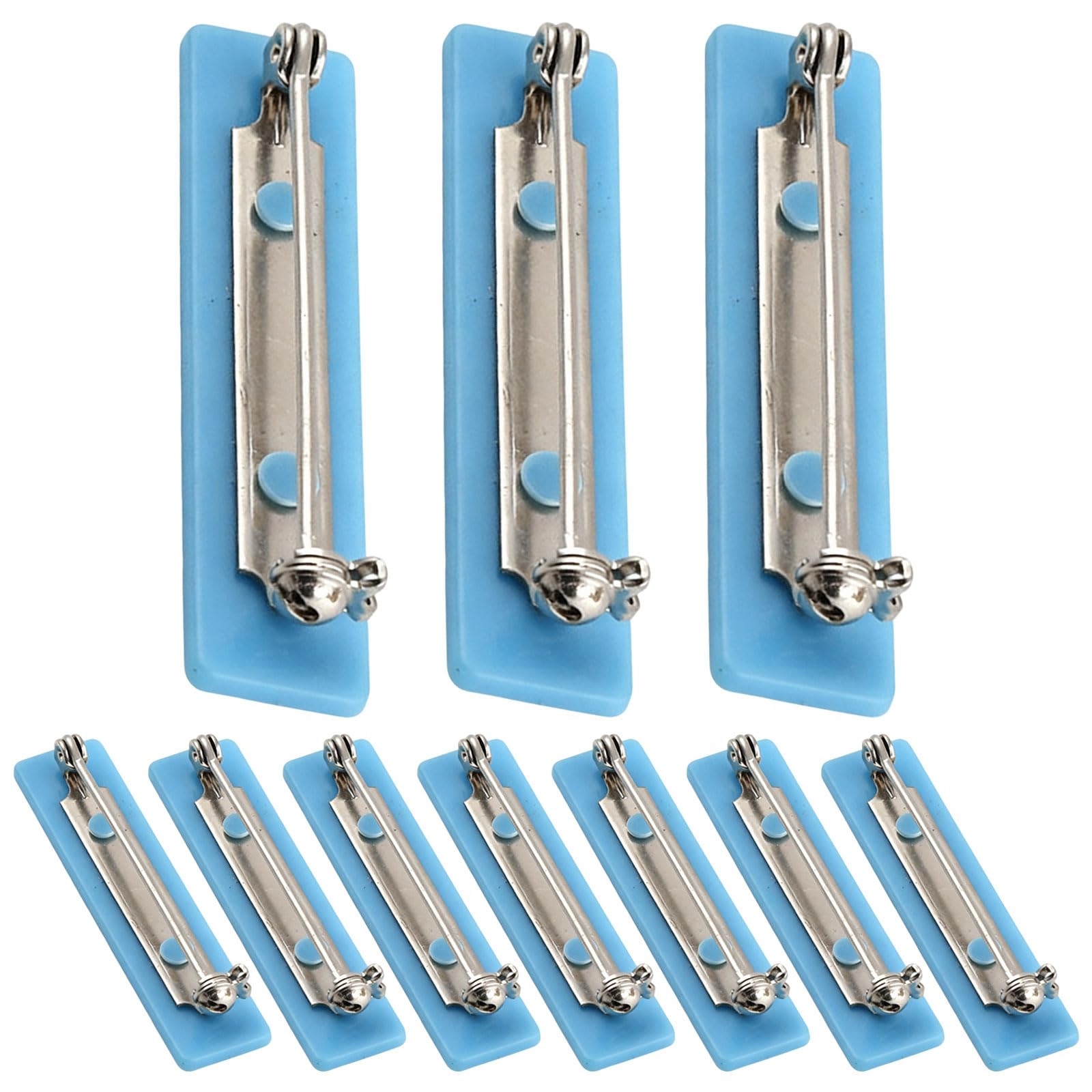 ApexPine 10 Pcs 42mm Self-Adhesive Safety Bar Pins for Badges Crafts