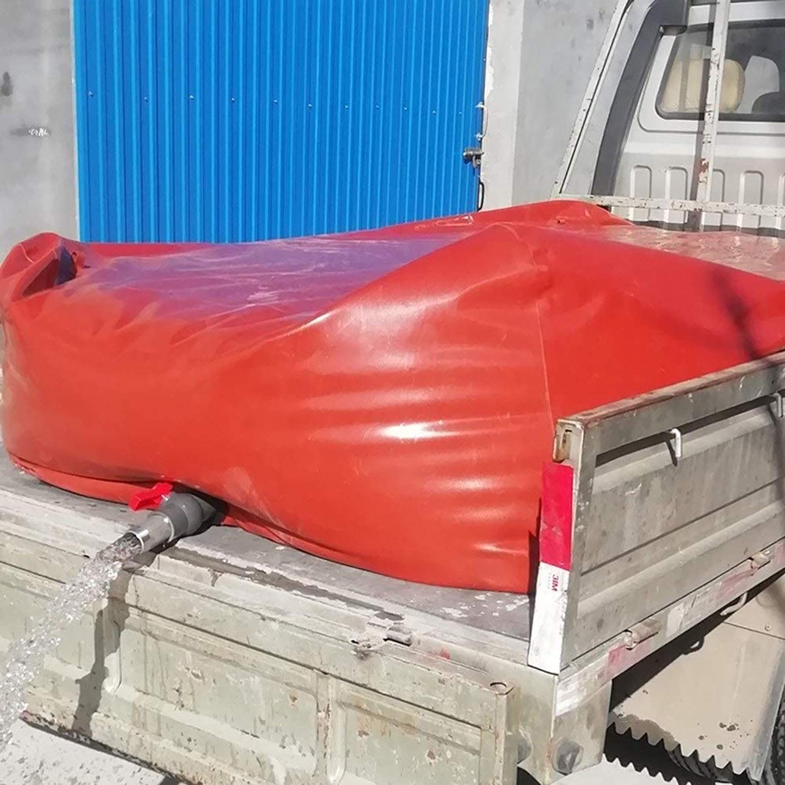 Tanque de Agua Blanda Plegable portátil, Tanque de Agua Flexible con Grifo, Cubo de Almacenamiento de Agua Resistente a la sequía para Exteriores, fácil de Transportar (Tamaño: 500L / 5x0.9x0.4m