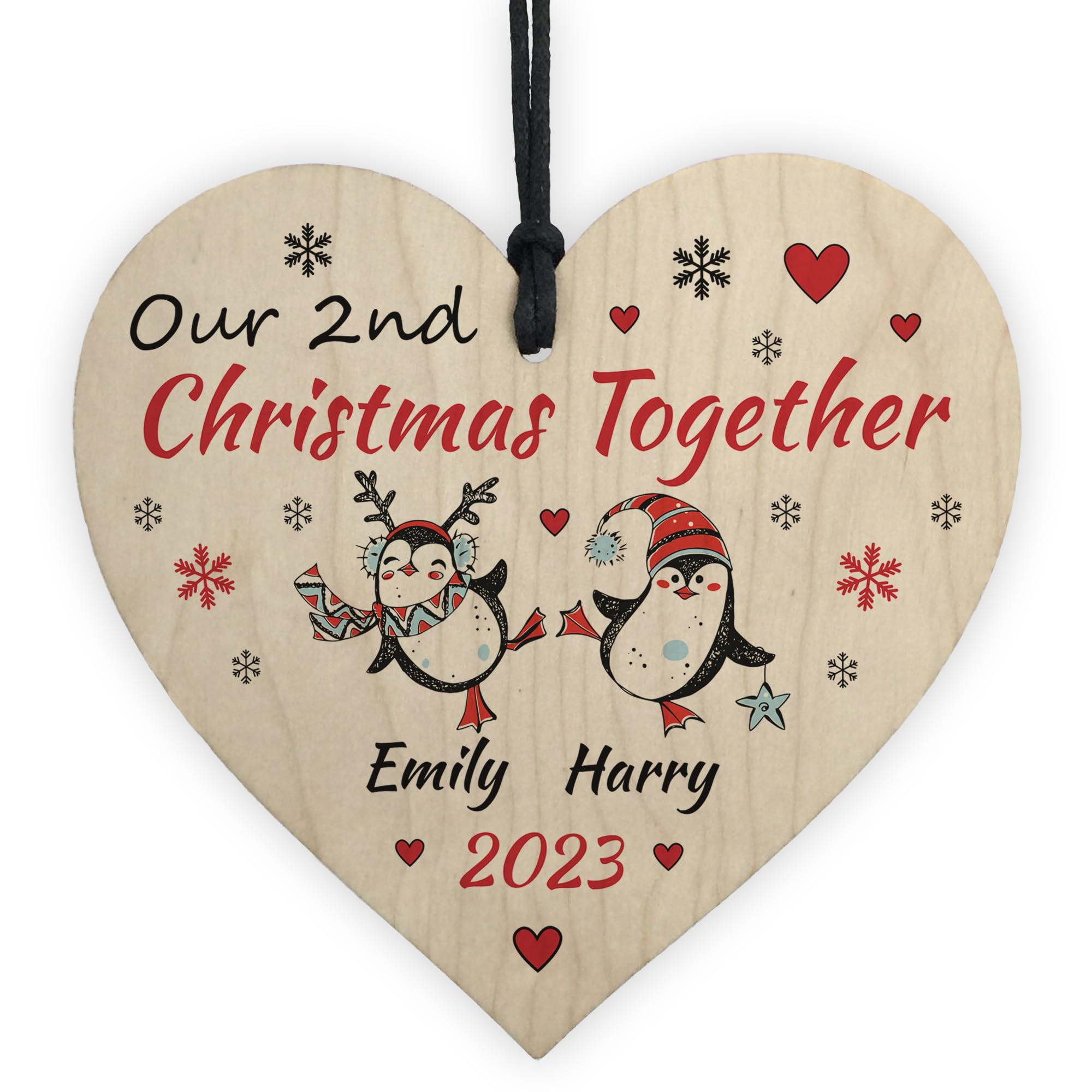 Red Ocean Our 2nd Christmas Together Decoration Personalised Gift For Couple Christmas Tree Ornament Gift For Boyfriend Girlfriend