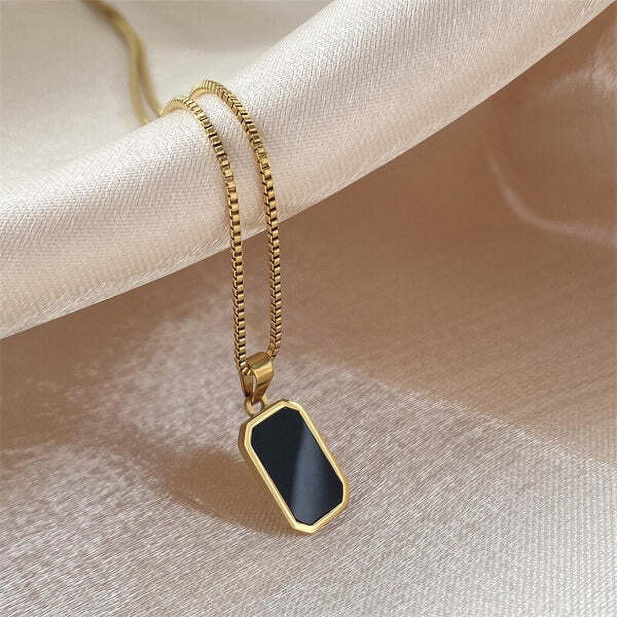 Mens Everyday::Love::Party::Wedding & Engagement Gold-plated Brass Ethnic F1837 Black Pendant-image-44