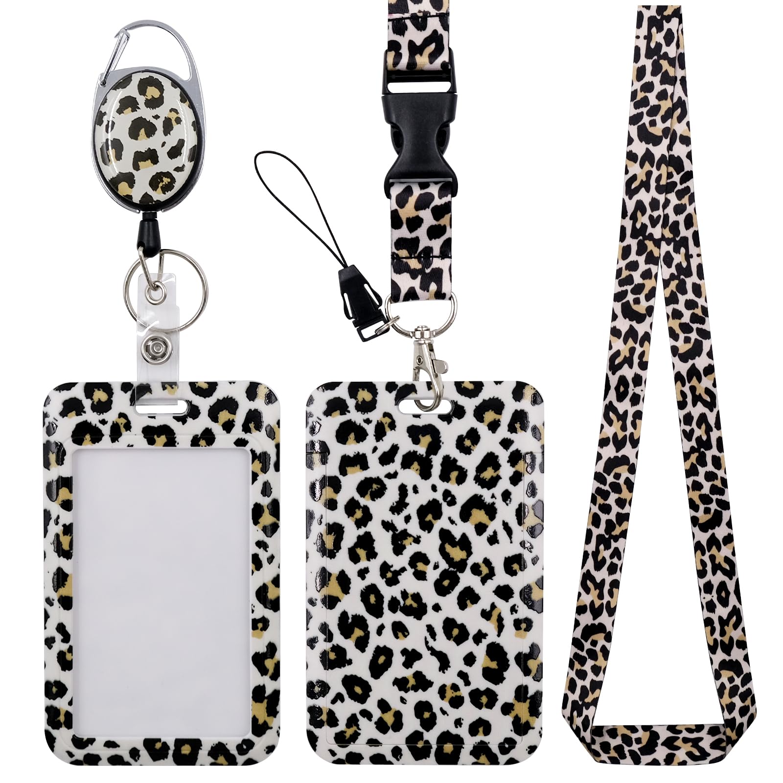 Badge Holder Lanyard ID Card Holder Retractable Reel for Work Travel Pass