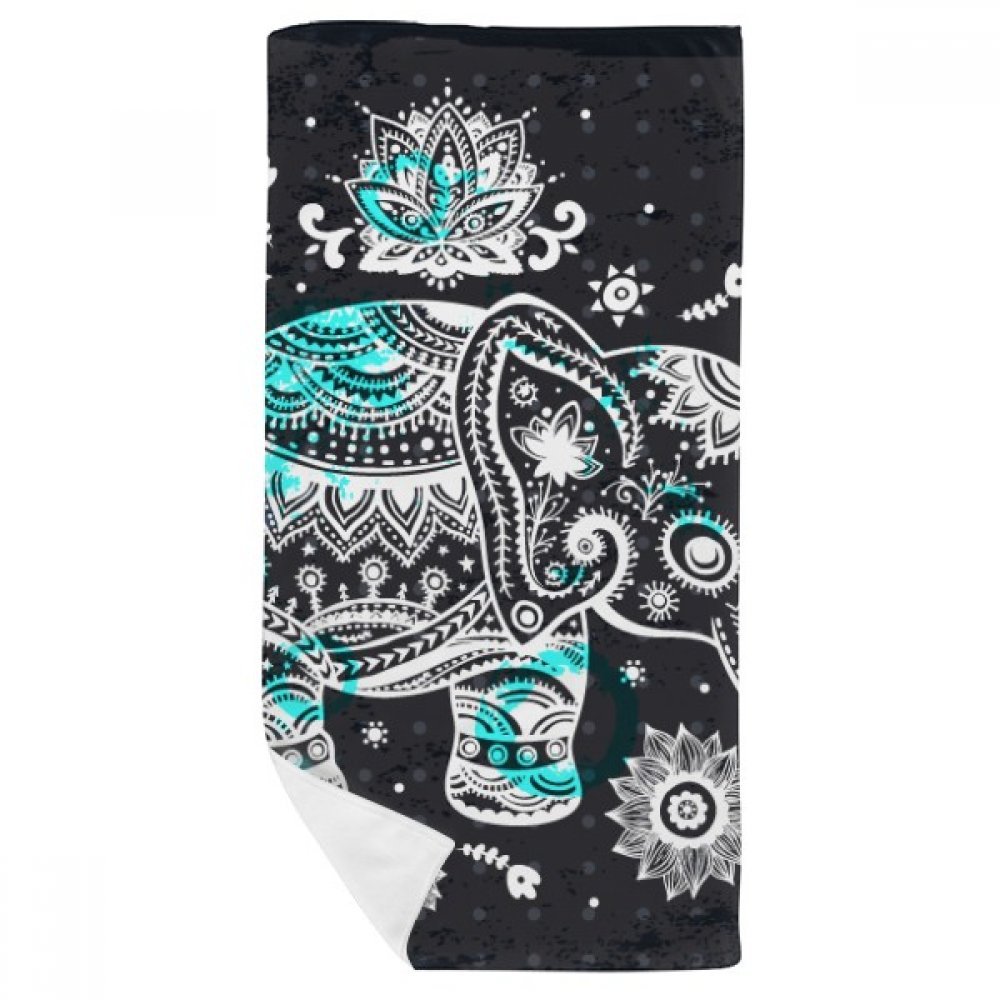 Serviette de bain éléphant fleurie pour le sport et la toilette