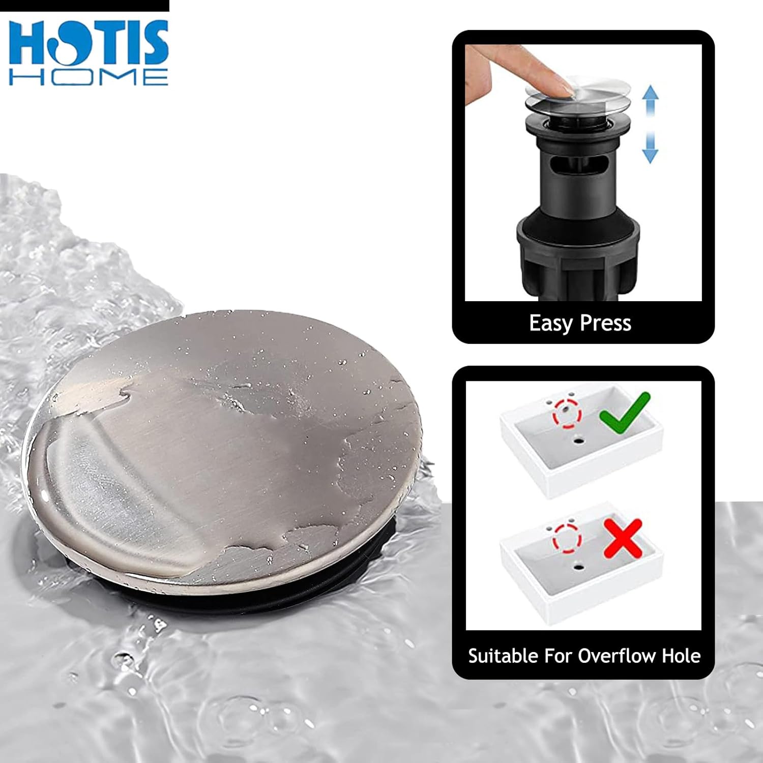 Hotis Vessel Sink Faucet Brushed Nickel, Stainless Steel Tall Bathroom Faucet with 360° Swivel Spout, Single Handle 1 Hole Bathroom Faucets with Supply Lines and Pop Up Drain, HT-TX110788L-New - Image 5