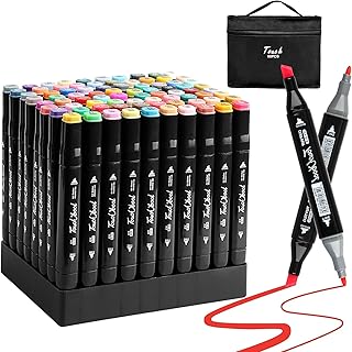 Funnasting Graphic Marker Pen, Permanent Marker Pens 80 Colors Alcohol Sketch Marker Dual Tip Art Marker Set for Design, Drawing, Colouring, Highlighting, Underlining
