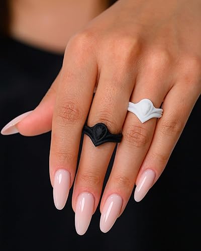 Miniatura 8 de Rinfit - Anillos de silicona para mujer, anillos de boda de goma, alianzas de silicona, colección Pear Diamond