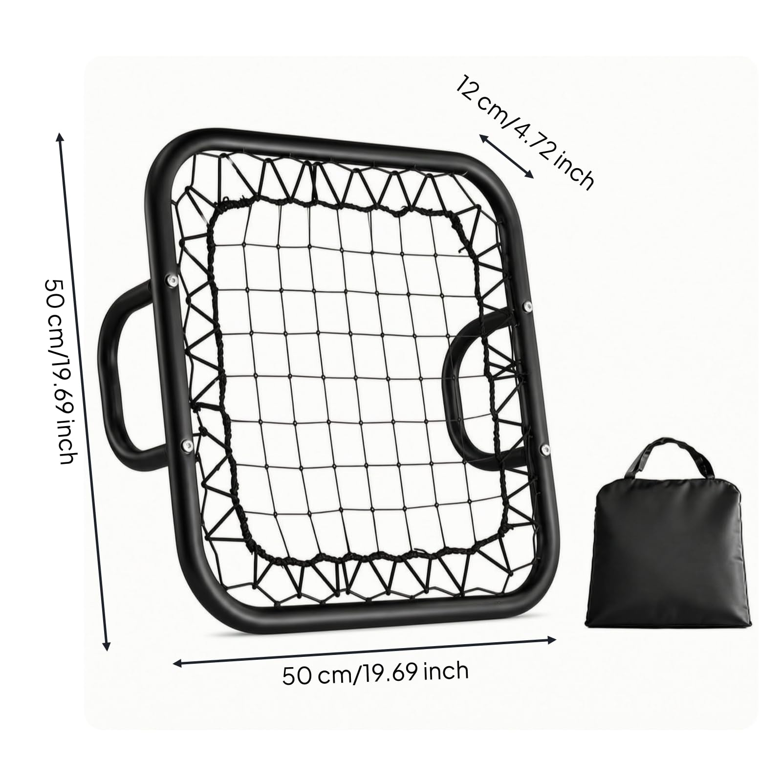 Baoblaze Red de Entrenamiento de Béisbol Red Rebotadora Rejilla de Desvío Rebounder de Mano Portátil Construcción de Acero y Malla PE Incluye Bolsa para