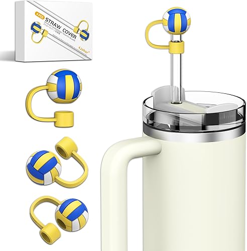 Miniatura 10 de 4Johor 2 tapas de paja de hockey para accesorios de copa Stanley, adornos de paja se adapta a popotes reutilizables de 0.4 pulgadas, fundas de paja