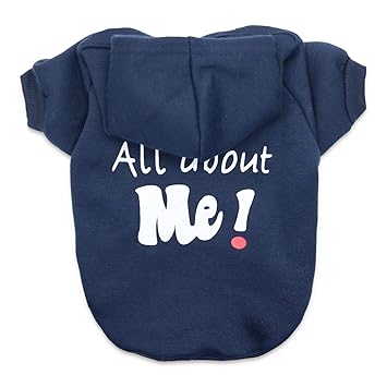 Dog Puppy Fleece Hoodies Small Dogs Sweatshirt Clothes for Small Dogs, Small, Navy