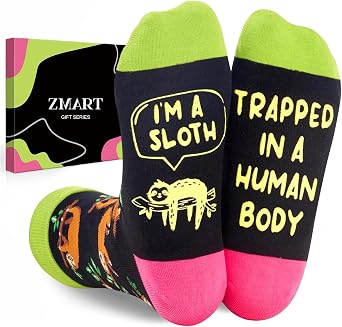 Zmart Funny Socks for Men Women - Squirrel Shark Gifts, Panda Sloth Socks for Teens