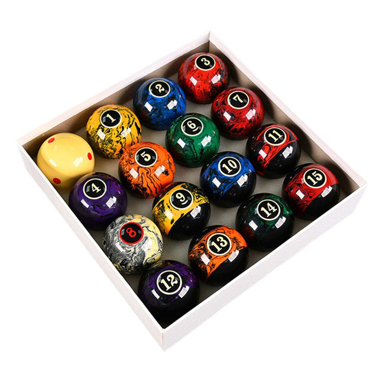 LOVIVER Boules de Billard Professionnelles, 16 pièces, 2.25 Pouces, équipement de Billard, Boules de Billard, Ensemble Complet pour Bars, salles de Jeux