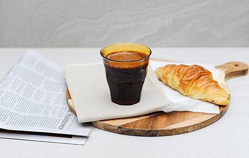 Vista 12 de Duralex Made in France Picardie - Juego de 6 vasos de vidrio, 10-3/8 onzas, ámbar Transparente,Gris/Gris,Sapphire Blue,Ámbar,Frosted