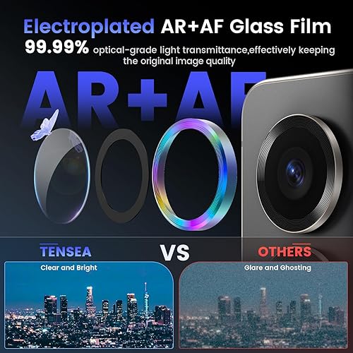 Miniatura 50 de Tensea Protector de lente de cámara compatible con Samsung Galaxy S25 Ultra, protector de pantalla de vidrio templado 9H, anillo individual