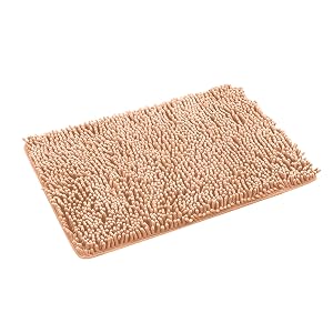 Bathroom Rugs 2024 New 27 X 18 Shaggy Microfiber Absorbent Washable Thick Non-Slip Extra Soft Black Bath Mat