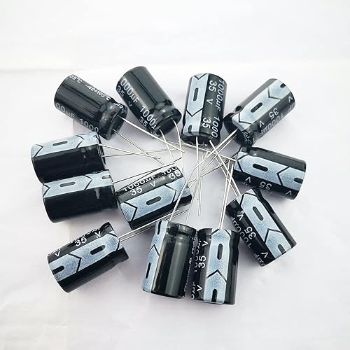 Miniatura 6 de 12 condensadores electrolíticos de aluminio - 1000uF 35V, 0.512x0.827 in, compatibles con kits Arduino
