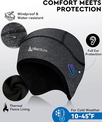 Hikenture Skull Cap Helmet Liner with Glasses Holes, Winter Cycling Cap