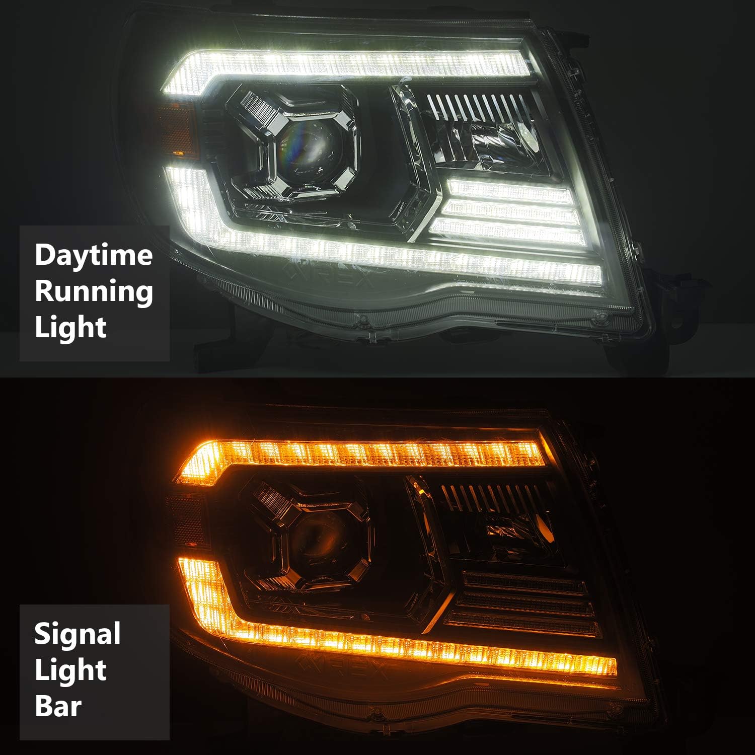 MODIFY STREET Alpharex Pro-Series Black For 05-11 Tacoma Projector Headlights left right assembly replacement