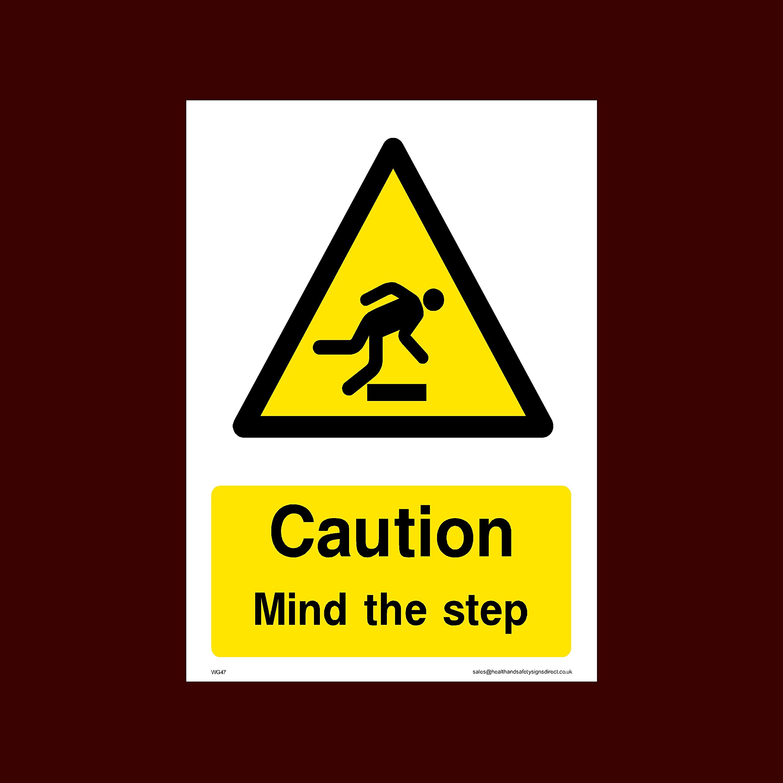 Ussp&S Men's Caution Mind The Step Plastic Sign (Wg47) - Working, Very Hot Water, Mind Head, Mind Step, Water, Hot, Vehicles, Fragile Roof