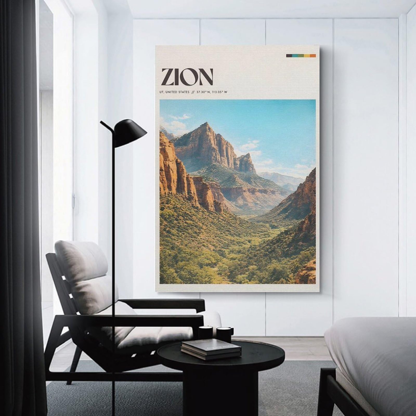Junmoney Zion National Park Vintage (2) Decorative Wall Artwork 16x24inch(40x60cm), for New Homes, Bedrooms Or Workspaces, A Wall Art Gift for Fresh Interiors