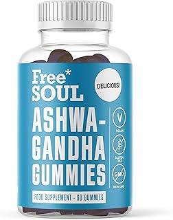 Ashwagandha Gummies - The Highest Concentration with Bioavailable Full-Spectrum Pure Root Powder Extract - 60 Vegan Ashwagandha Supplements Known As Withania Somnifera | Gluten Free | Free Soul UK
