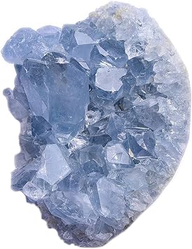 Celestite Gemstone Crystal, Natural Celestite - Irregular Shape Crystal Stone, Mineral Specimen for Home Decor, Stone Collection for Living Room Shelf,