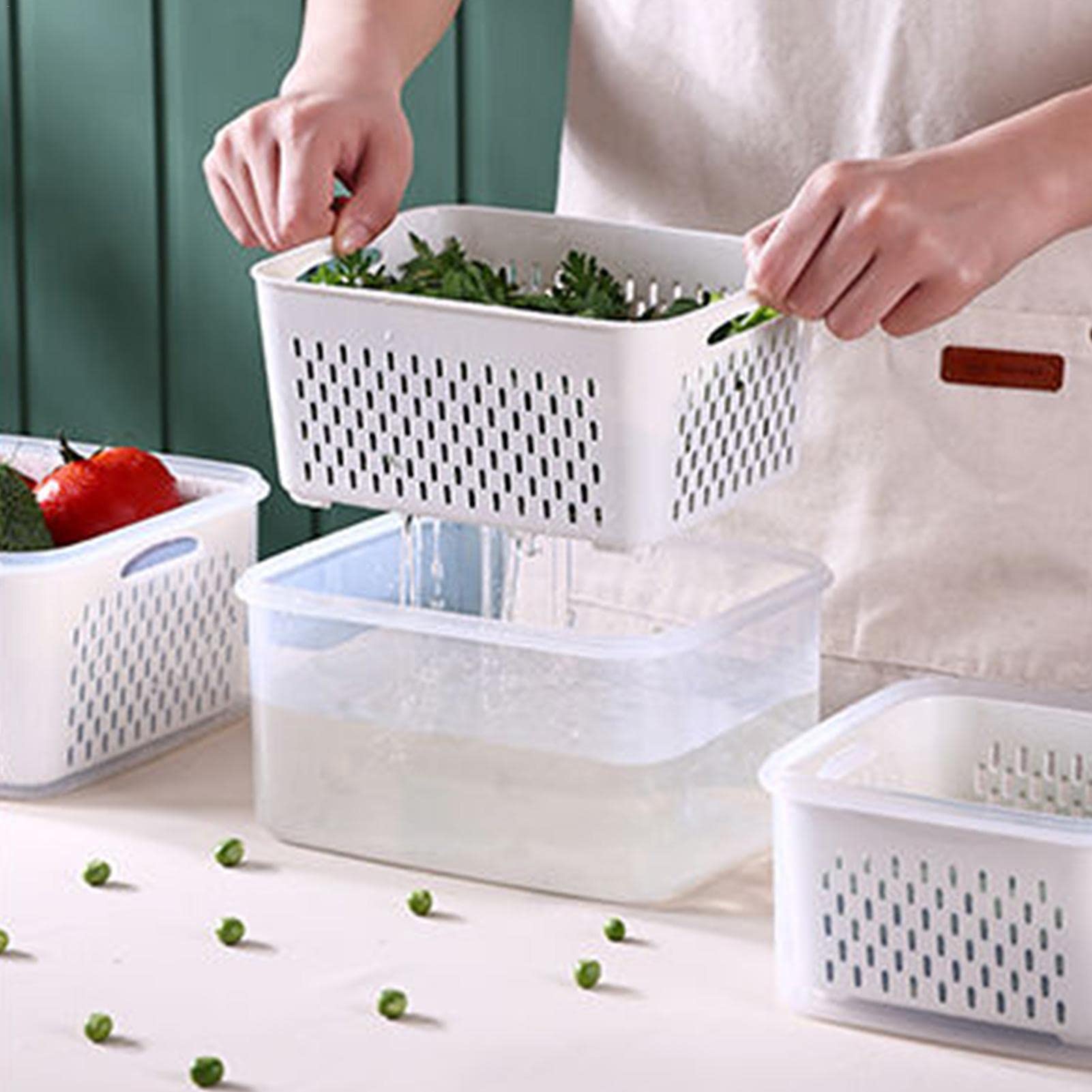 Fruit en bessen Containers Koelkast Organisatie Duidelijke, Verwijderbare Koelkast Organizer Bakken Set Vlees, Groenten en Meer Transparante Voedsel Opslag Containers Versheid in Koelkast en Pantry