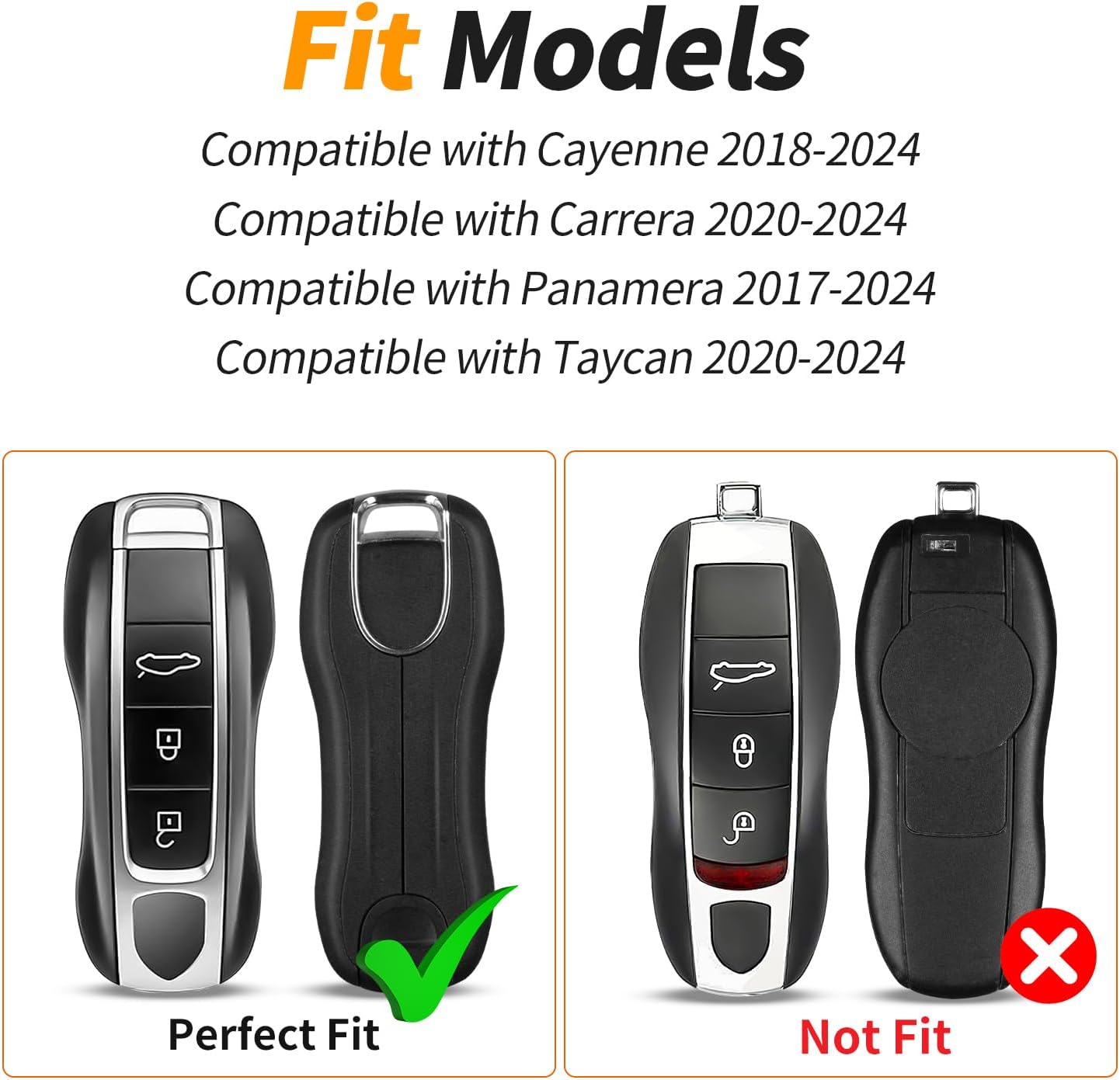 T-carbon Key Fob Cover Compatible with Porsche Cayenne Panamera 2018-2025 - Image 2